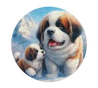 Bernese Mountain Dog 120 Piece Round Jigsaw Puzzle Cute Dog Pet Animal Shape Premium Large Format Puzzle Stress Relief Relaxing Activity for Families Home Wall Art 120 PCS