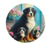 Bernese Mountain Dog 128 Piece Circular Puzzle Cute Dog Pet Animal Shape Learning Through Play Educational Puzzle for Kids & Adults Idea Home Decor 120 PCS