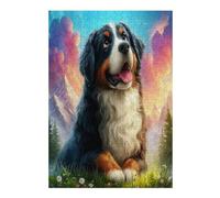 Bernese Mountain Dog 300 Piece Jigsaw Puzzle for Adults Cute Dog Pet Long Weekend Project Satisfying Challenge No Duplicate Pieces for Hobbyists 300 PCS