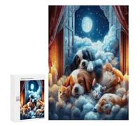 Bernese Mountain Dog 300Pc Jigsaw Puzzles Suitable Adults Children Cute Dog Pet Jigsaws Festive Gathering Family Bonding Whimsical Design Great Gift Loved Ones 300 PCS