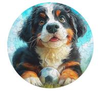 Bernese Mountain Dog 68 Piece Circular Puzzle Cute Dog Pet Animal Shape Learning Through Play Educational Puzzle for Kids & Adults Idea Home Decor 68 PCS