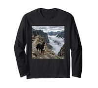 Bernese Mountain Dog Alpine Cliff Trail Scenic Long Sleeve T-Shirt