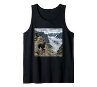 Bernese Mountain Dog Alpine Cliff Trail Scenic Tank Top