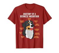 Bernese Mountain Dog Anatomy Dog Lover T-Shirt, Men, Cranberry Red, Medium