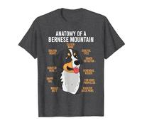 Bernese Mountain Dog Anatomy Dog Lover T-Shirt, Men, Dark Heather Grey, Medium