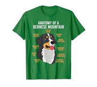 Bernese Mountain Dog Anatomy Dog Lover T-Shirt, Men, Kelly Green, Medium