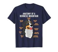 Bernese Mountain Dog Anatomy Dog Lover T-Shirt, Men, Navy Blue, Medium