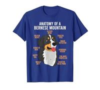 Bernese Mountain Dog Anatomy Dog Lover T-Shirt, Men, Royal Blue, 3X-Large