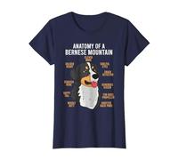 Bernese Mountain Dog Anatomy Dog Lover T-Shirt, Women, Navy Blue, Medium