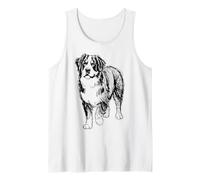 Bernese Mountain Dog Art Dog Lover Minimal Line Drawing Tank Top