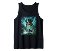Bernese Mountain Dog Aurora Borealis Northern Lights Tank Top