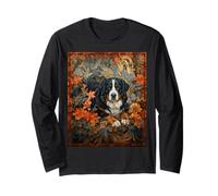 Bernese Mountain Dog Berner Oberland Floral Art Long Sleeve T-Shirt