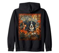 Bernese Mountain Dog Berner Oberland Floral Art Zip Hoodie