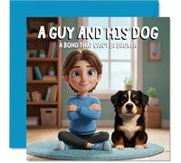 Bernese Mountain Dog Birthday Card for Men - A Guy and His Dog - Happy Birthday Card for Boys, 145mm Male Greeting Cards
