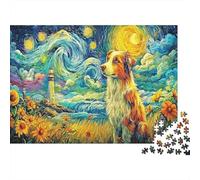 Bernese Mountain Dog by Lighthouse 1000 Pieces Jigsaw Puzzle for Adults & Teens, Cardboard, Aussie Starry Night, Fun Brain Teaser, Develops Fine Motor Skills, Ideal Home Decor Wall Art 52