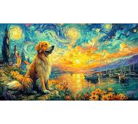 Bernese-Mountain-Dog-by-the-Sea Jigsaw Puzzles 1000Pc Educational Game Challenge Recycled Paper Impossible Hard Difficult for Adults and Kids Age 12 Years + 38x26/1000pcs