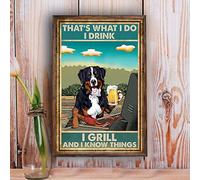 Bernese Mountain Dog Drink Beer This Is What I Drink I Drink My Bbq Poster Vintage Metal Tin Sign, Cave Indoor Outdoor Home Wall Decor Art Ideas Gift Tin Sign Plaque. 8x12 inch