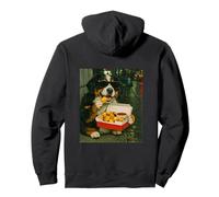 Bernese Mountain Dog Eating Chicken Nugget Meme Retro Urban Pullover Hoodie