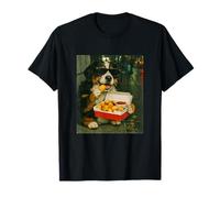 Bernese Mountain Dog Eating Chicken Nugget Meme Retro Urban T-Shirt