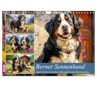 Bernese Mountain Dog. Gentle souls between alpine happiness and a thirst for adventure UK-Version (Wall Calendar 2026 DIN A4 Landscape), CALVENDO 12 Month Wall Calendar