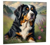 Bernese mountain dog Greeting Card - Dog illustration 145mm x 145mm