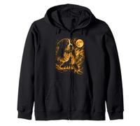 Bernese Mountain Dog Howling To The Moon Forest Zip Hoodie