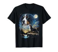 Bernese Mountain Dog Howling to The Moon Meme Funny 90's Dog T-Shirt
