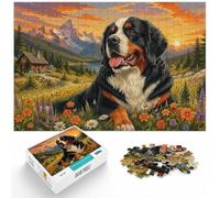 Bernese Mountain Dog in Mountain Landscape Jigsaw Puzzle, 1000 Piece | For cold evenings at home: Adult jigsaw puzzle with 1000 pieces works as both a festive gift and an indoor activity.