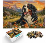 Bernese Mountain Dog in Mountain Landscape Jigsaw Puzzle, 1000 Piece | For puzzle time at home, this adult jigsaw puzzle with 1000 pieces works well for longer puzzle sessions.