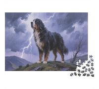 Bernese Mountain Dog Jigsaw 1000 Piece Challenge Toys for Adults Violent Storm Impossible Jigsaw Educational Game Home Decoration 1000pcs (75x50cm)