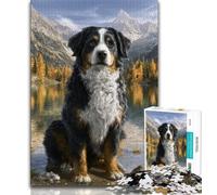 Bernese Mountain Dog Jigsaw Puzzles for Adults,for Educational Game Challenge Toy for Is Ideal As A Gift for The Whole Family 38x26cm