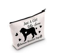 Bernese Mountain Dog Lover Gift Just a Girl Who Loves Bernese Mountain Dogs Makeup Bag Bernese Mountain Mom Cosmetic Bag Dog Mama Travel Bag (Just a Girl Who Loves Bernese)