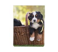 Bernese Mountain Dog Puppies, PU Leather Laptop Sleeve, Notebook Bag Laptop Case Sleeve Tablet Briefcase