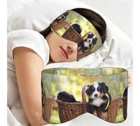 Bernese Mountain Dog Puppies, Sleep Mask for Home Travel, Full Eye Covers Light Blocking Eye Mask Sleep Eye and Ear Muffs