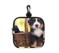 Bernese Mountain Dog Puppies, Square Zipper Storage Bag, Neoprene Coin Purse, Small Wallets, Change Pouch, Change Purse