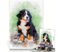 Bernese Mountain Dog Puppy for Adults 1000 Piece Jigsaw Puzzle Focus Training Peaceful Hobby Tight Join Memorable Gift (38x26cm)