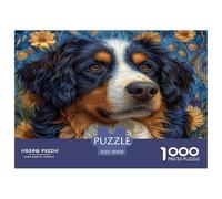 Bernese Mountain Dog Puzzle 1000 Piece Flower Puzzles Family Puzzle Game Have Fun Learning 100% Recycled Cardboard Home Decoration 70x50cm/1000pcs