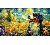 Bernese-Mountain-Dog-Running-in-Field Puzzle for Adults 1000Pc Educational Game Decompression Challenging Puzzles for Adults and Kids Age 12 Years Up Great Gift Idea 70x50/1000pcs