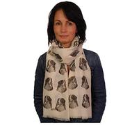 Bernese Mountain Dog scarf with dogs on - hand printed in the UK - Bernese Mountain Dog gifts for women