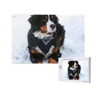 Bernese Mountain Dog Snowfall,1000 Pieces Wooden Jigsaw Family Game Jigsaw Puzzles for Adults Teens Home Decor