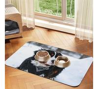 Bernese Mountain Dog Snowfall,Waterproof Pet Feeding Mat,PU Leather Placemats for Cat Dog Water Bowl,Food Mats,40x60cm