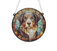 Bernese Mountain Dog Stained Glass Effect Suncatcher Gift for Dog Lovers - 19cm