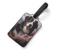 Bernese Mountain Dog Tag Luggage with Name Card Identifiers Leather Identifiers Travel Tags Backpack Tag for Long Flight Must Travels Gift Airport Essentials 2.8 X 4.7 in