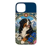 Bernese Mountain Dog Vintage Berner in the Alps Case for iPhone 15 Plus
