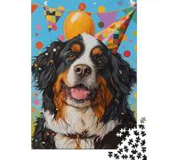 Bernese Mountain Dog Wooden Jigsaw Puzzles for Adults Fun 1000 Pieces Education Game Stress Relief Toy Home Decoration Toy Intellectual Game Relaxation And Intelligence 1000pcs (75x50cm)