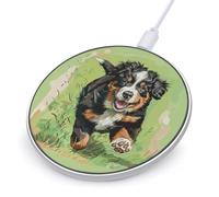 Bernese Mountain Puppies Fast Portable Charger Round Phone Charging Pad 10W for Travel Work