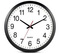 Bernhard Products Black Wall Clock Silent Non Ticking - XL 18 Inch Quality Quartz Battery Operated Round Easy to Read Home/Office/Classroom/School Clock