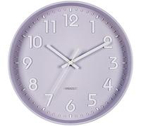 Bernhard Products Purple Wall Clock 10 Inch, Silent Non-Ticking, Quality Quartz 3D Numbers Battery Operated Round Pretty Clock for Bedroom/Kitchen/Office/Nursery Room