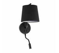 Berni 1 Light Indoor Wall Light Reading Lamp Black E27 Netlighting Black One Size