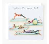 Berni Parker Pilates Birthday Card - Practising the Pilates Plank